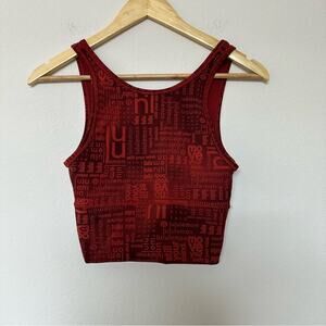 Lululemon Pivot Tank Top Womens 4 Maroon Athletic Gym AOP